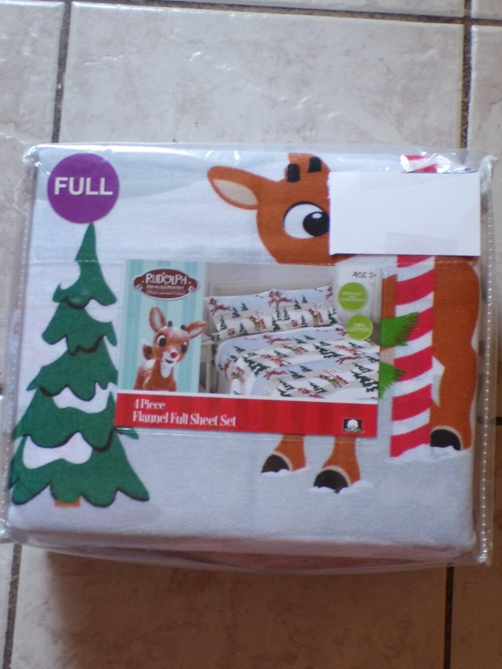 RUDOLPH THE RED NOSED REINDEER CHRISTMAS FLANNEL SHEETS 3 PIECE SET FULL SIZE